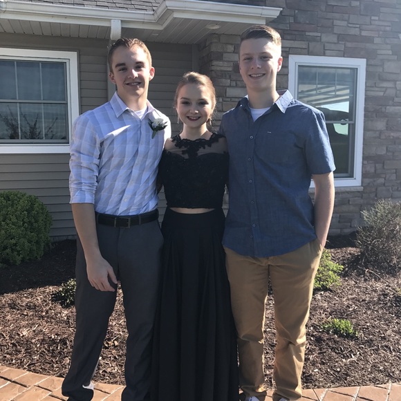 Black two piece prom dress - Picture 2 of 5